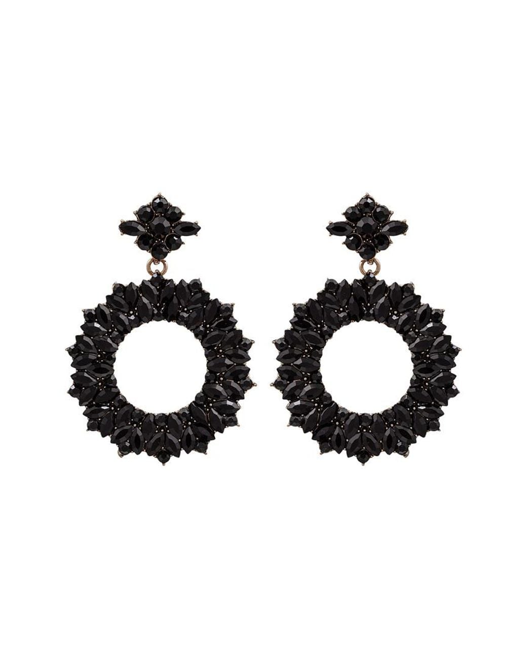 Eye Candy LA Black Luxe Collection Crystal Riley Loop Earrings