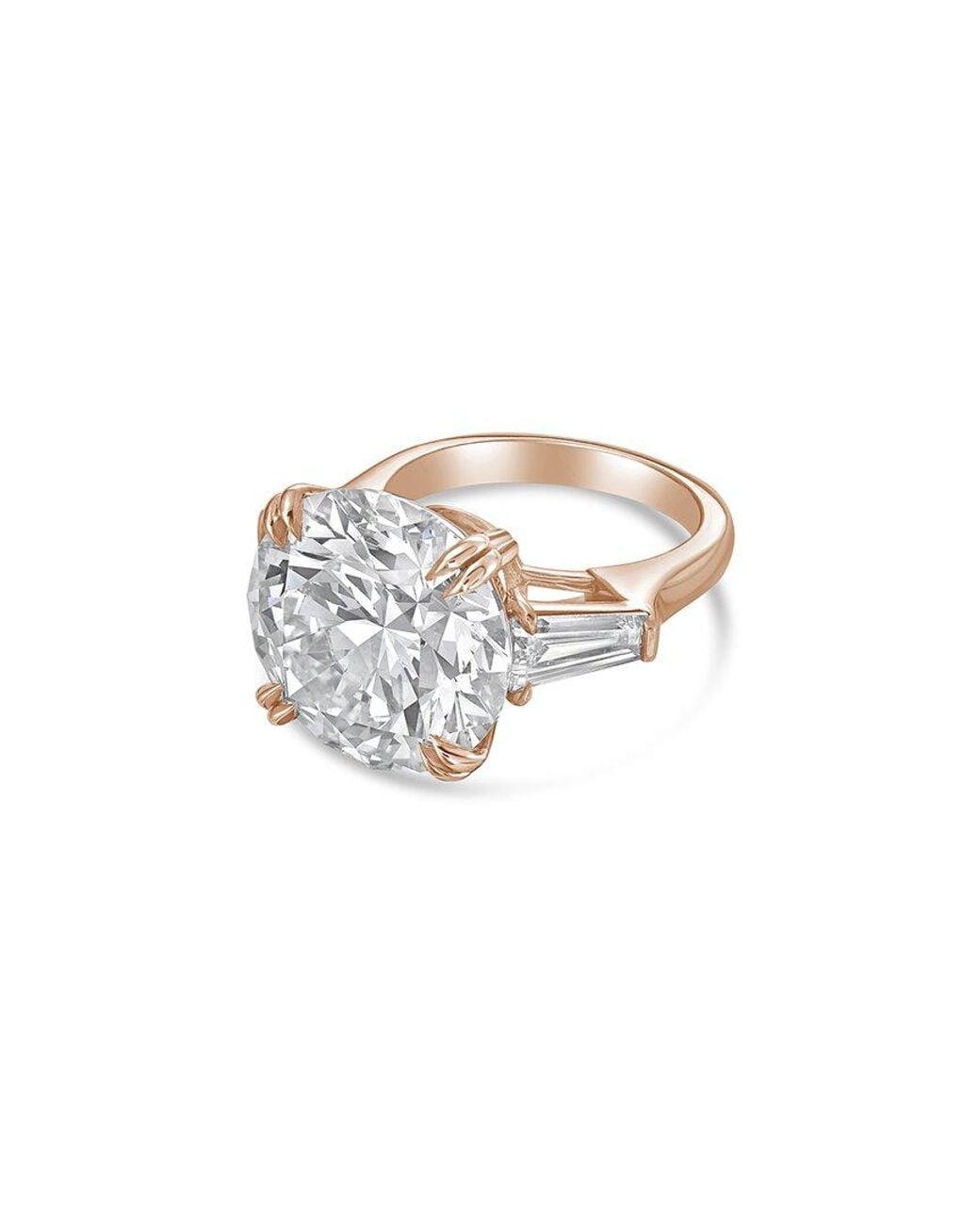 Diana M White Diana M. 18K Rose 11.00 Ct. Tw. Lab-Grown Diamond Three-Stone Ring