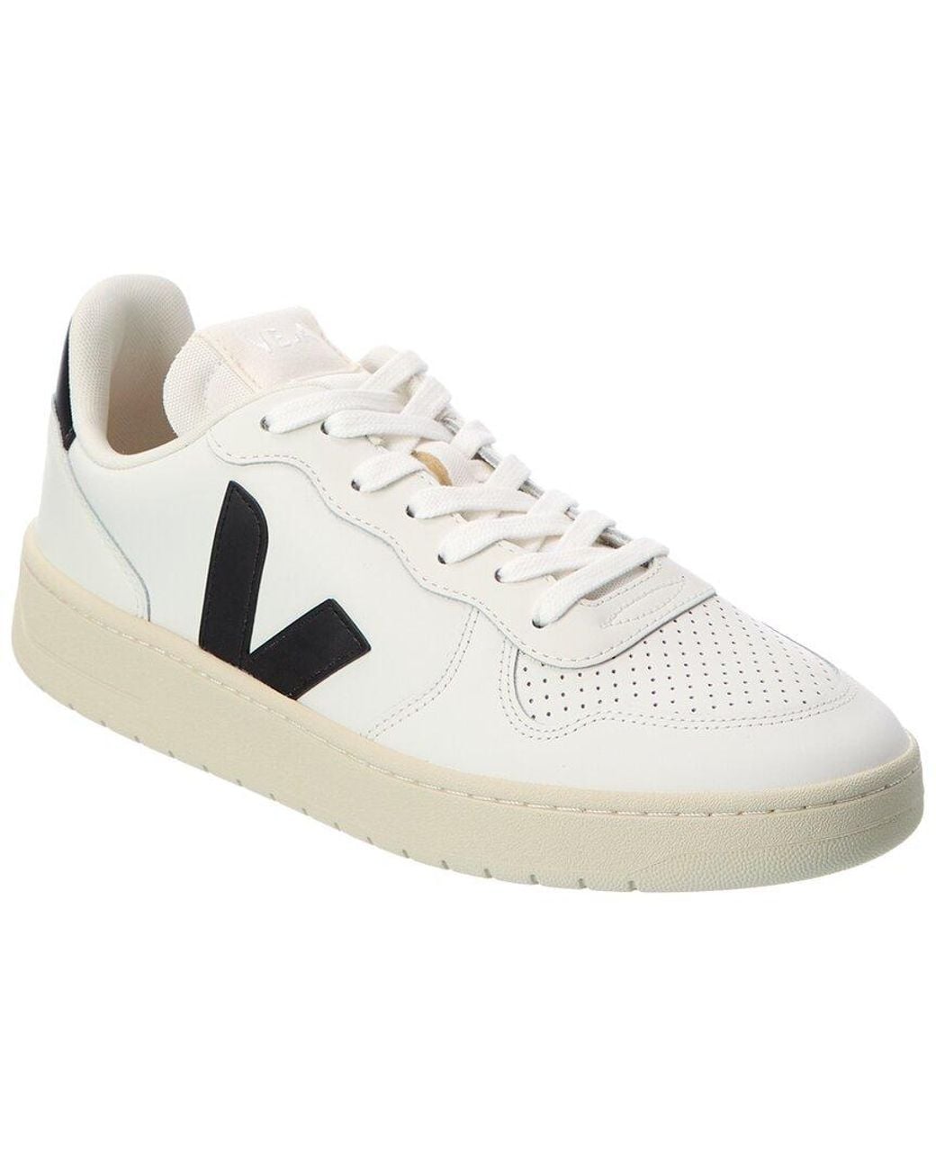 Veja White V-10 Prime Leather Sneaker for men