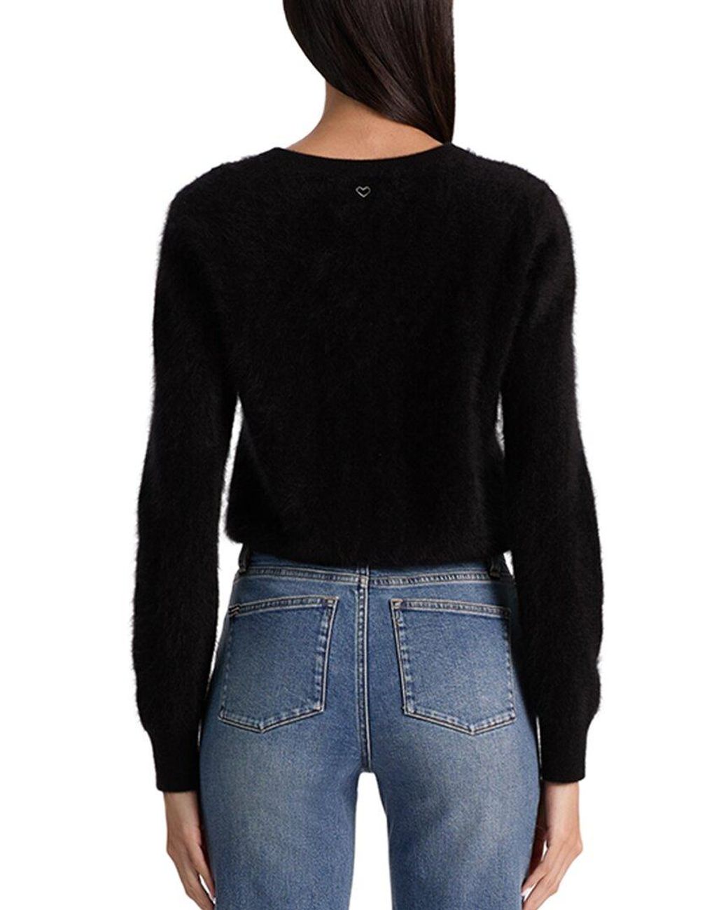 Alice + Olivia Black Carolee Crewneck Cashmere-Blend Pullover