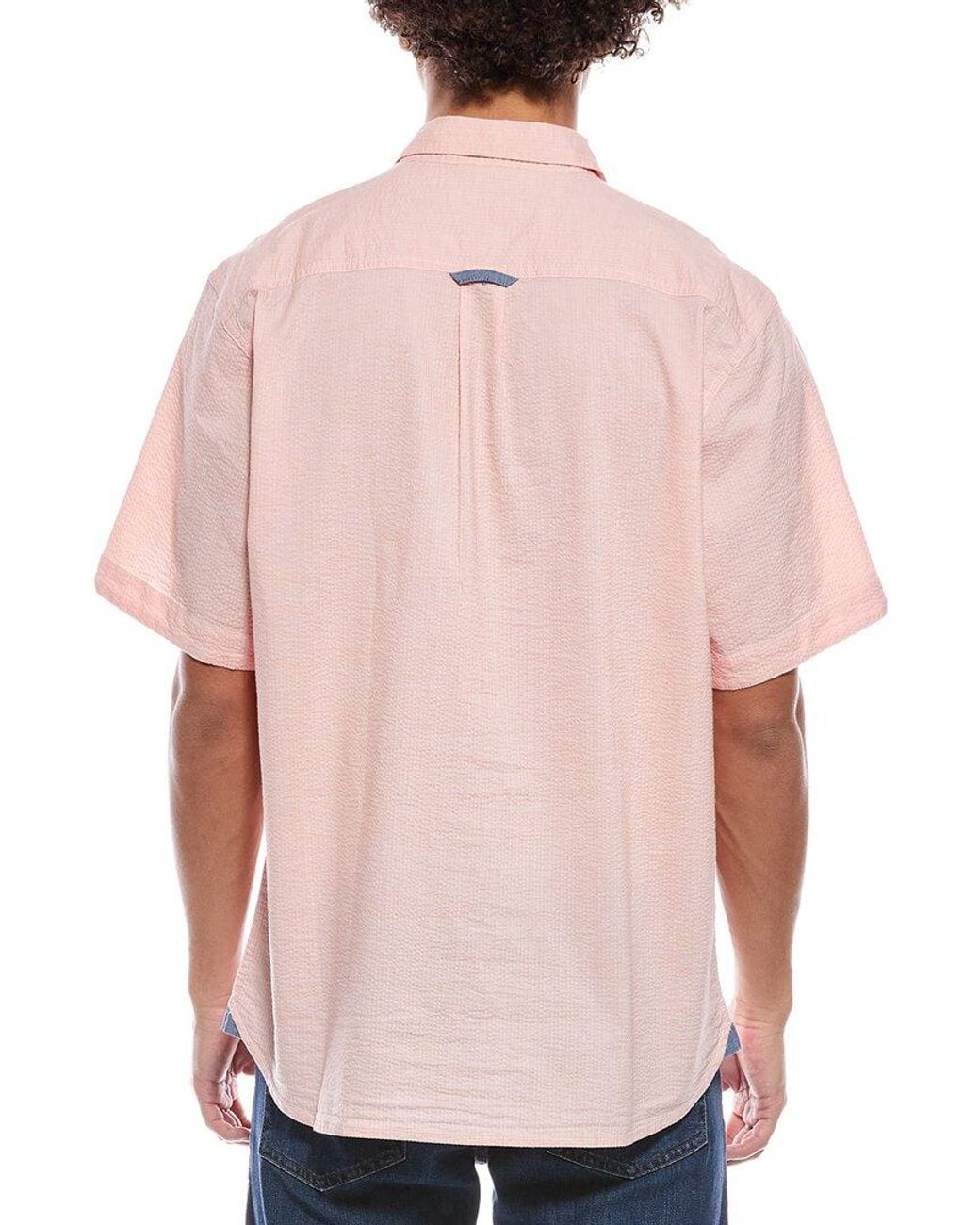 Tommy Bahama Pink Nova Wave Seersucker Shirt for men