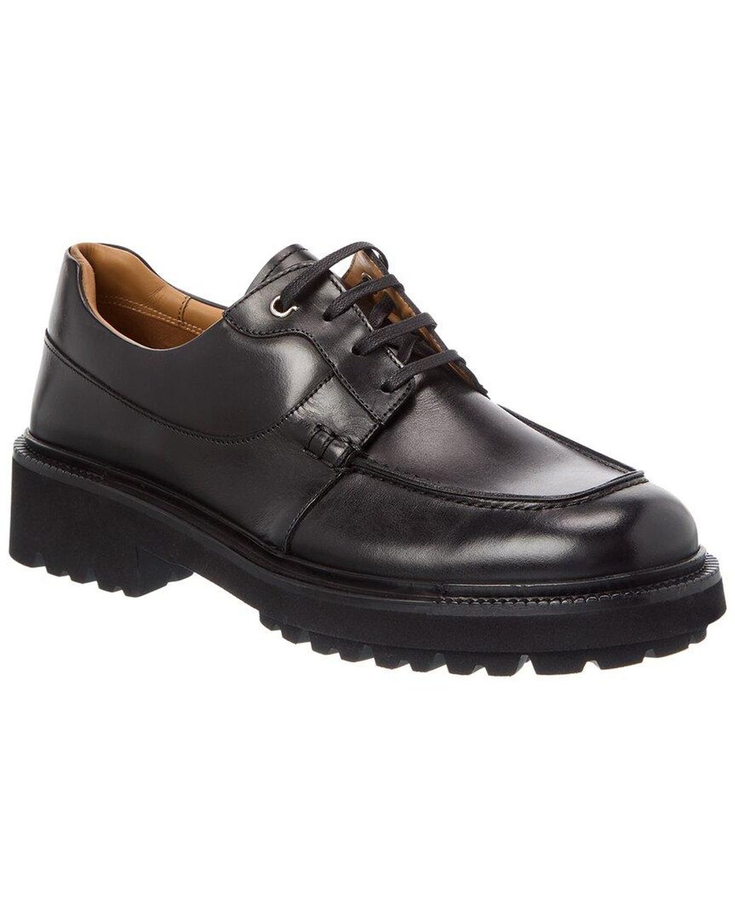 Ferragamo Black Gorin Leather Derby for men