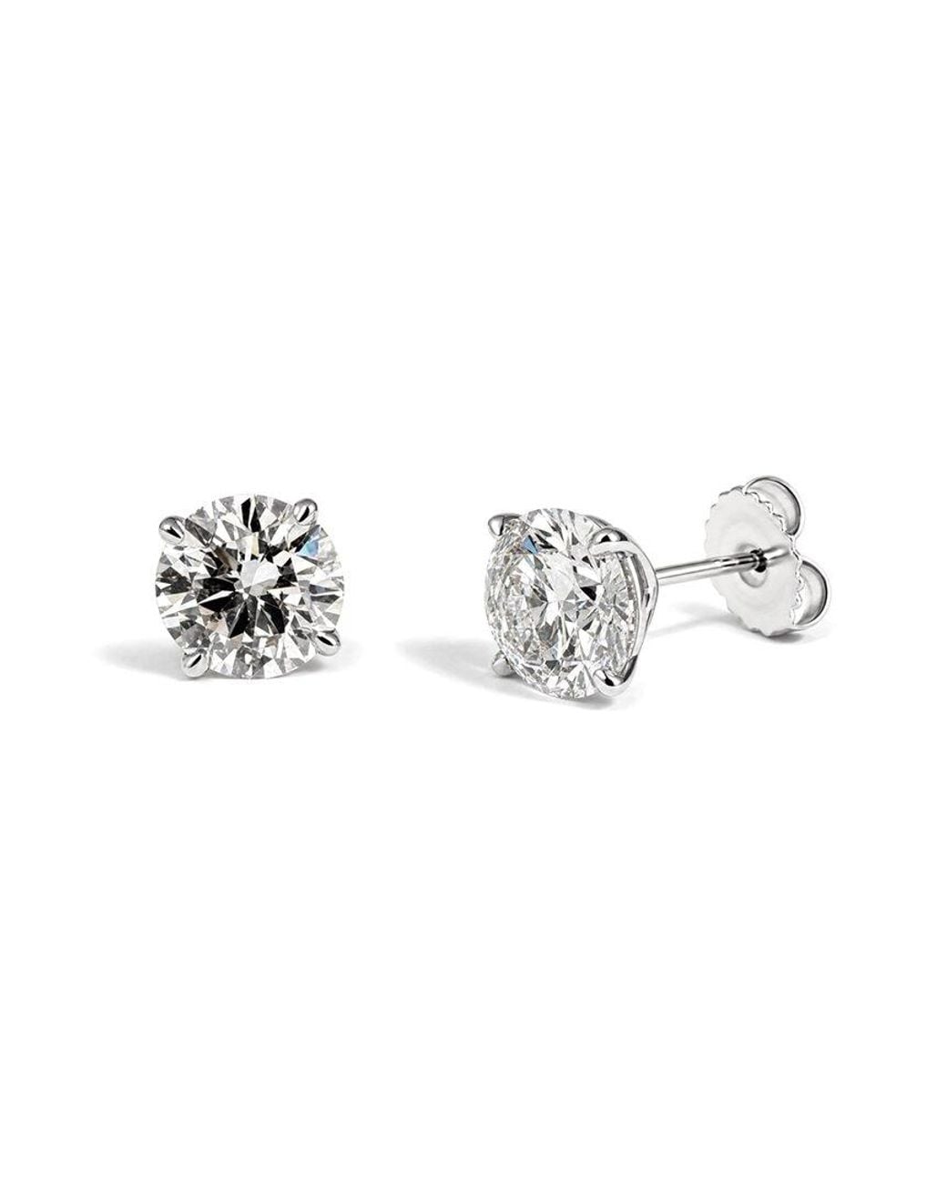 Prince Diamond & Jewelry Metallic 14K 4.00 Ct. Tw. Lab-Grown Diamond Stud Earrings