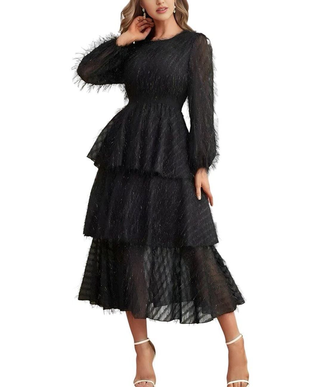 Vincent Black Midi Dress