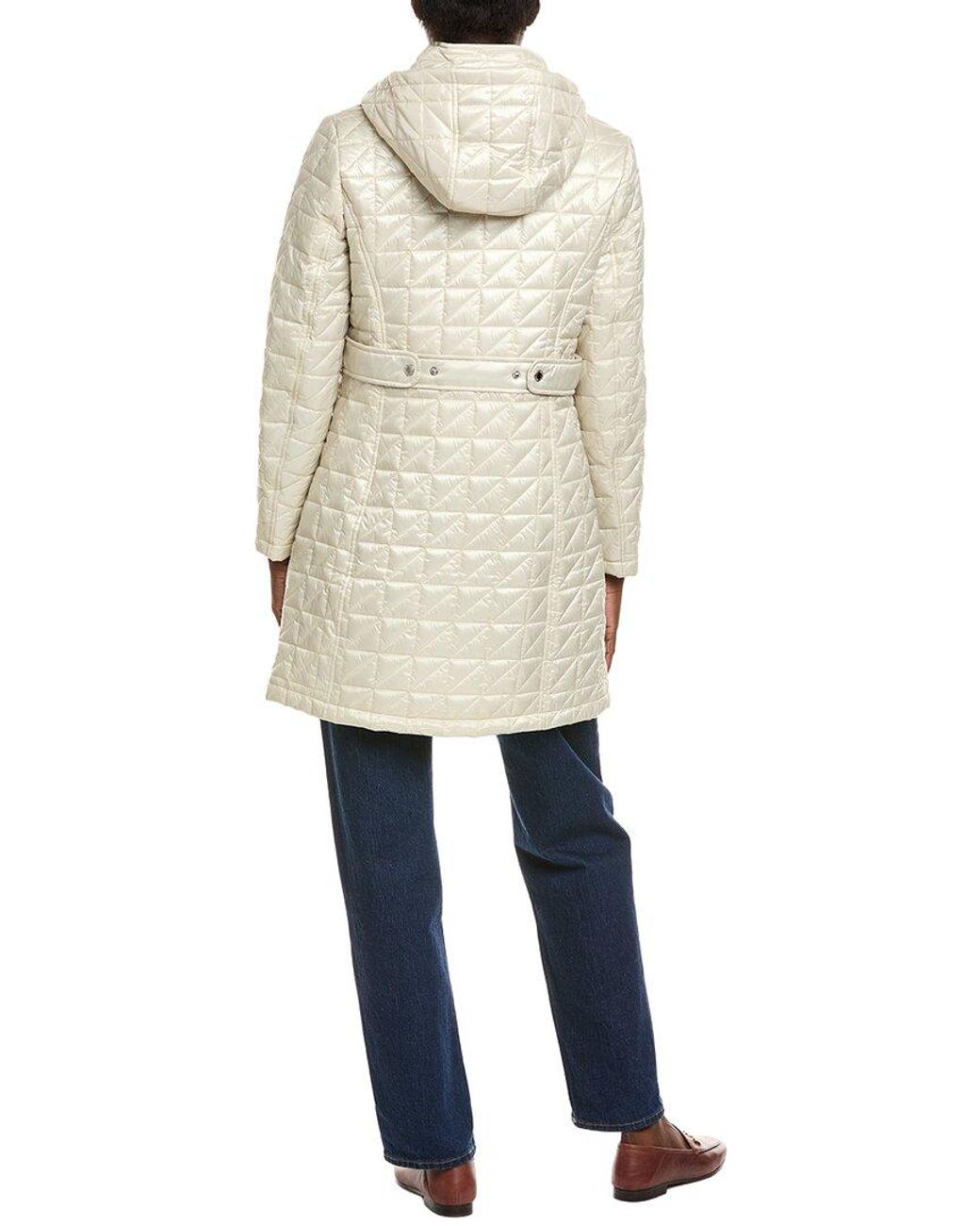 Via Spiga Blue Box Quilt Walker Coat