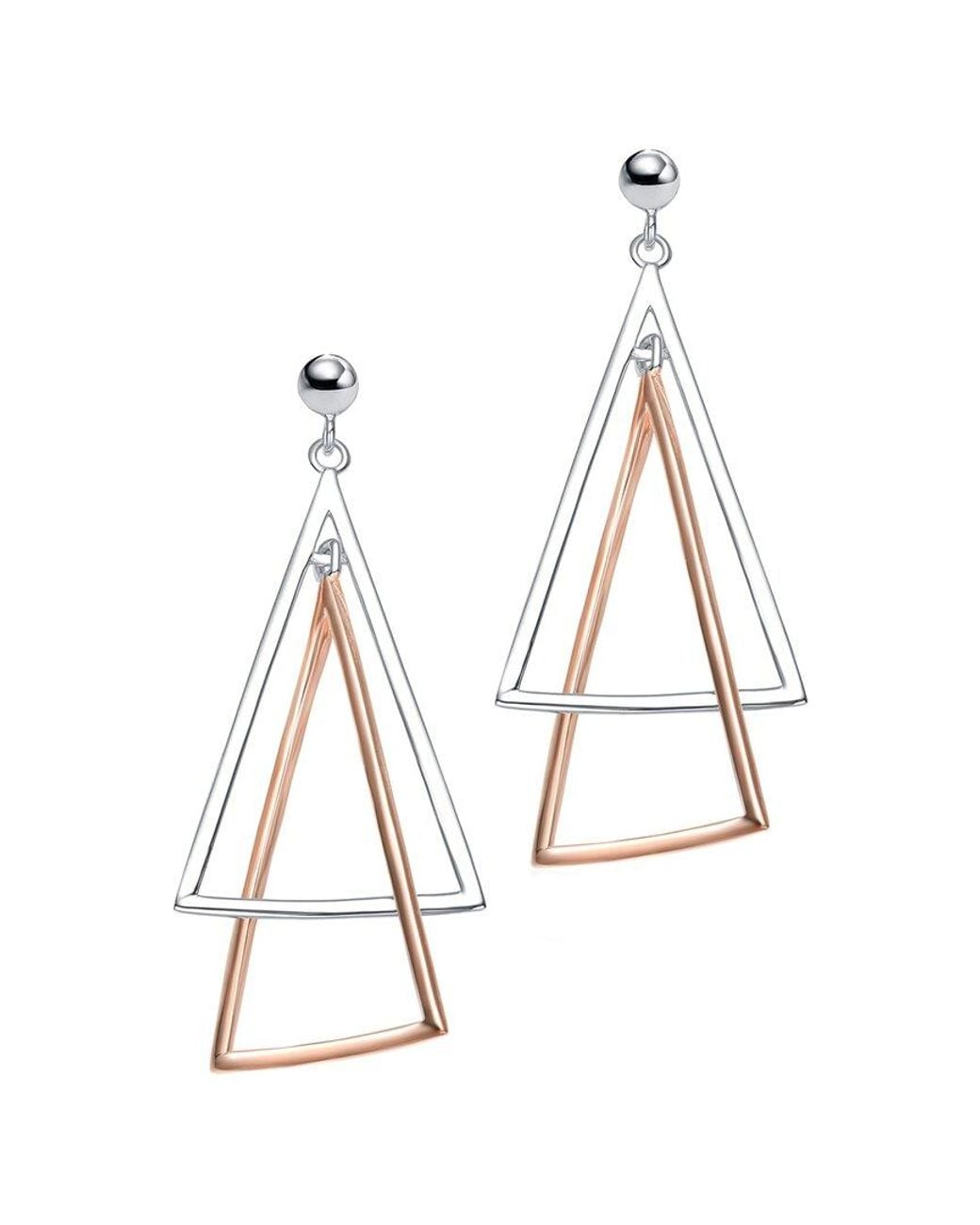 Genevive Jewelry White Two-tone Earrings