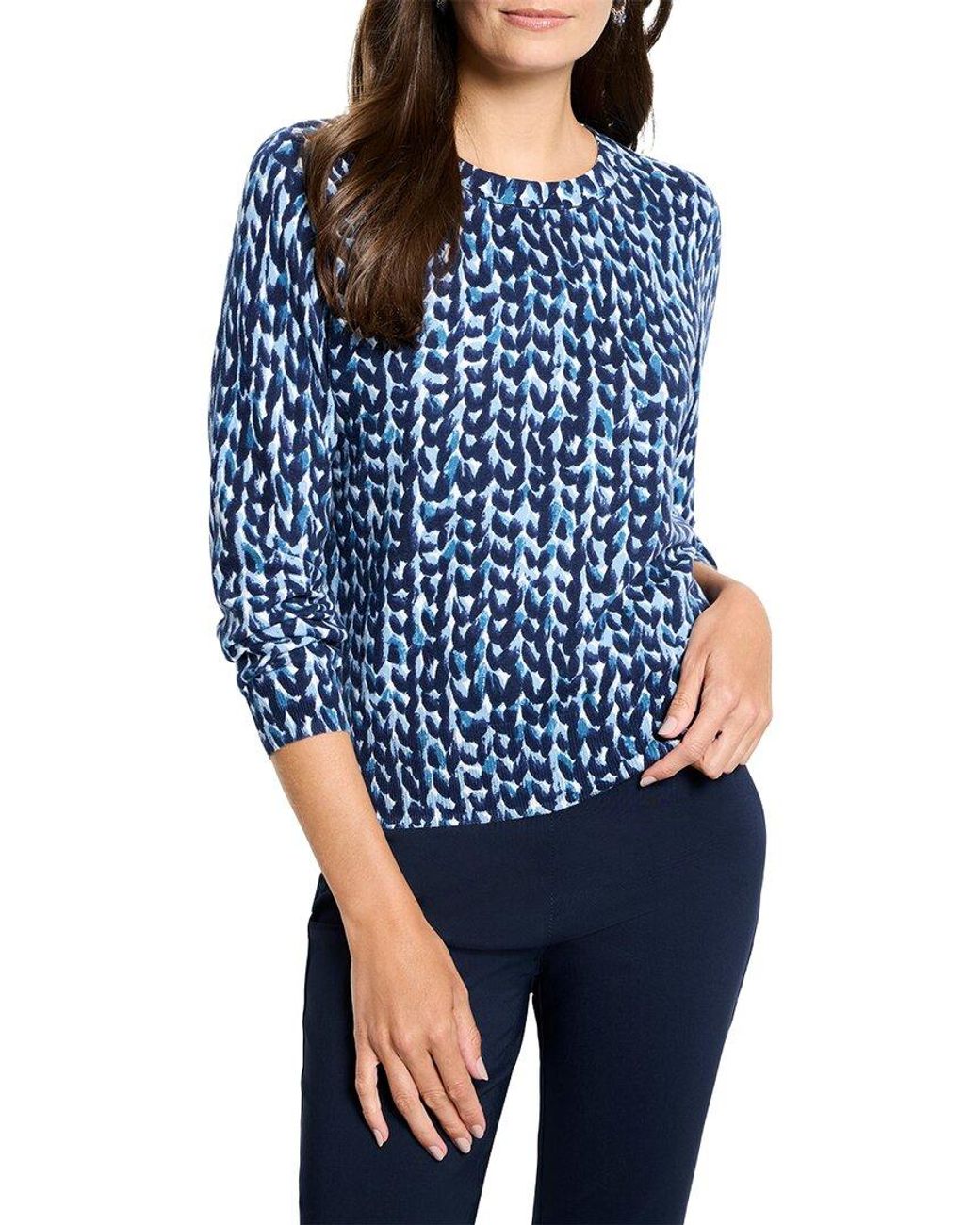 NIC+ZOE Blue Knit Stitch Pure Cotton Sweater