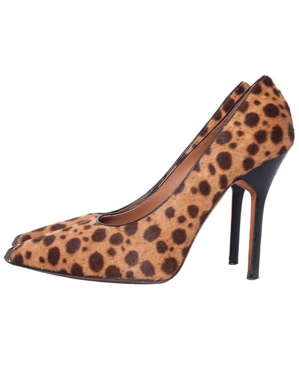 Givenchy Brown Leather Leopard Print Pump (Authentic Pre-Loved)
