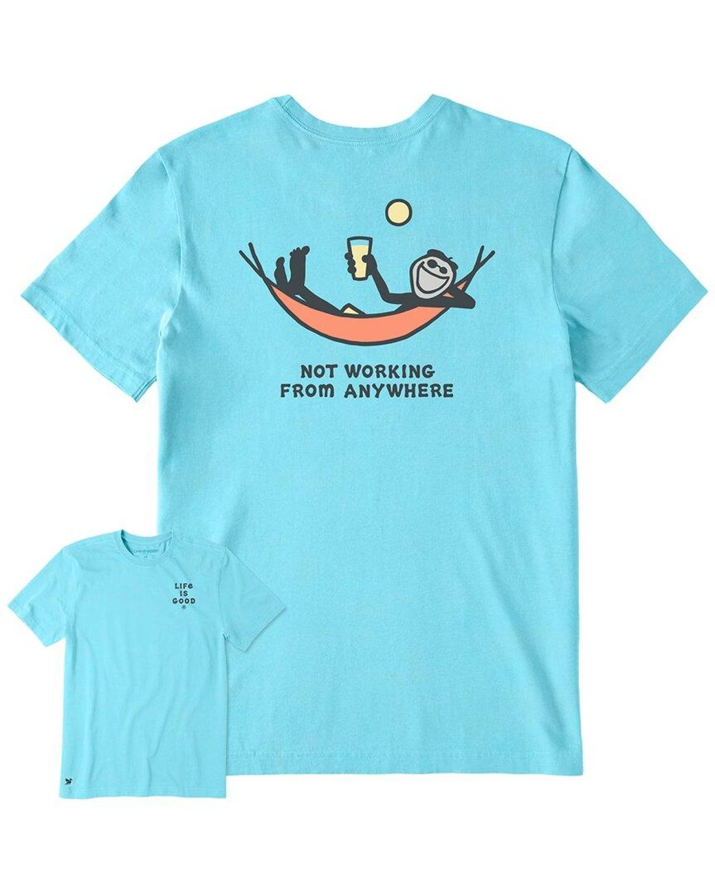 Life Is Good. Blue Crusher Lite T-Shirt for men