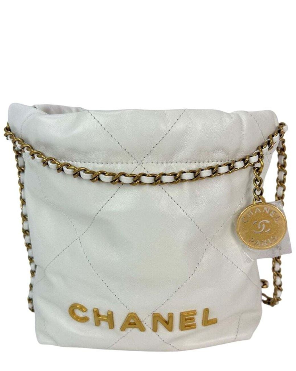 Chanel Metallic Leather 22 Mini Shiny Quilted Crossbody (Authentic Pre-Loved)