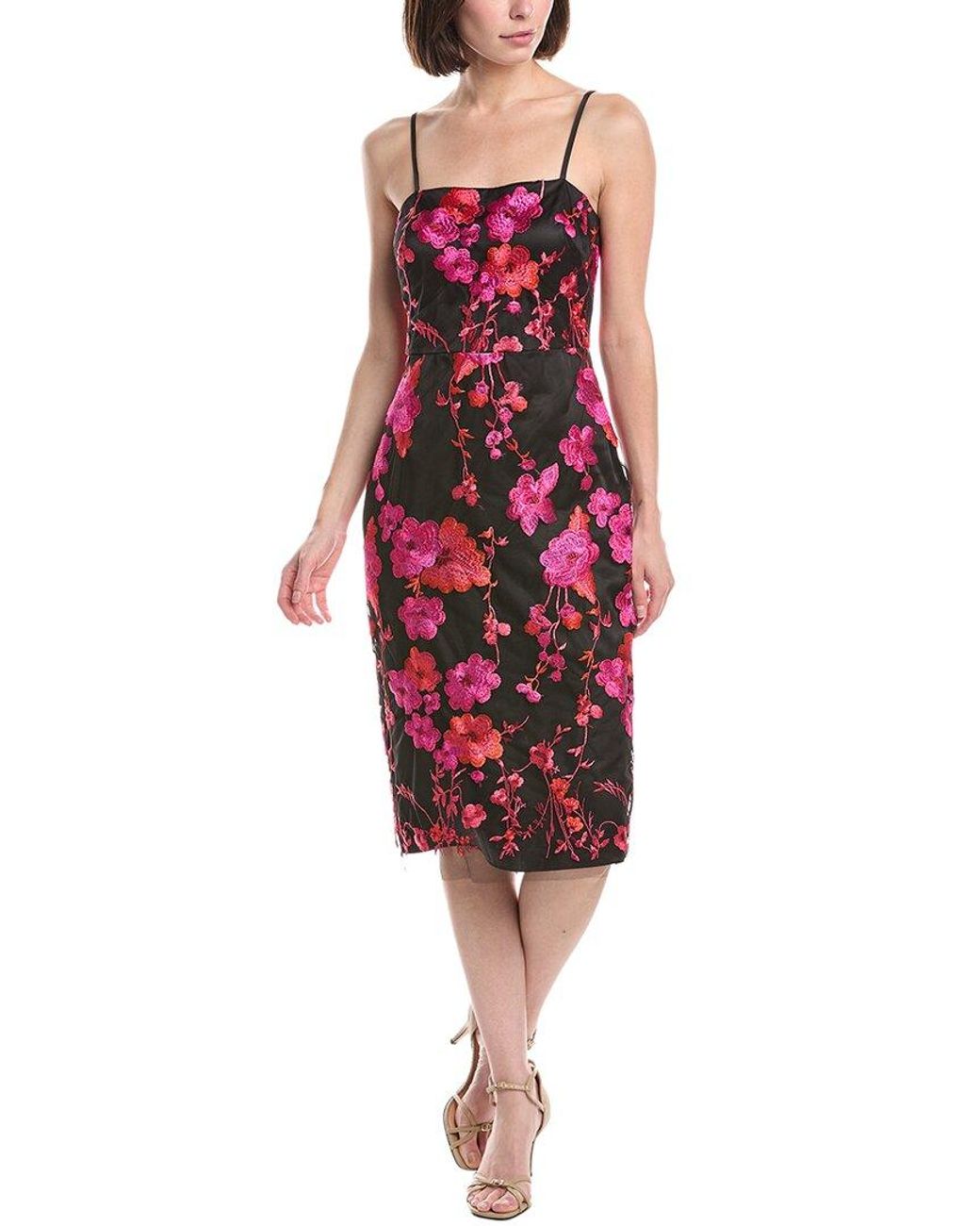 Eliza J Red Sleeveless Printed Midi Dress