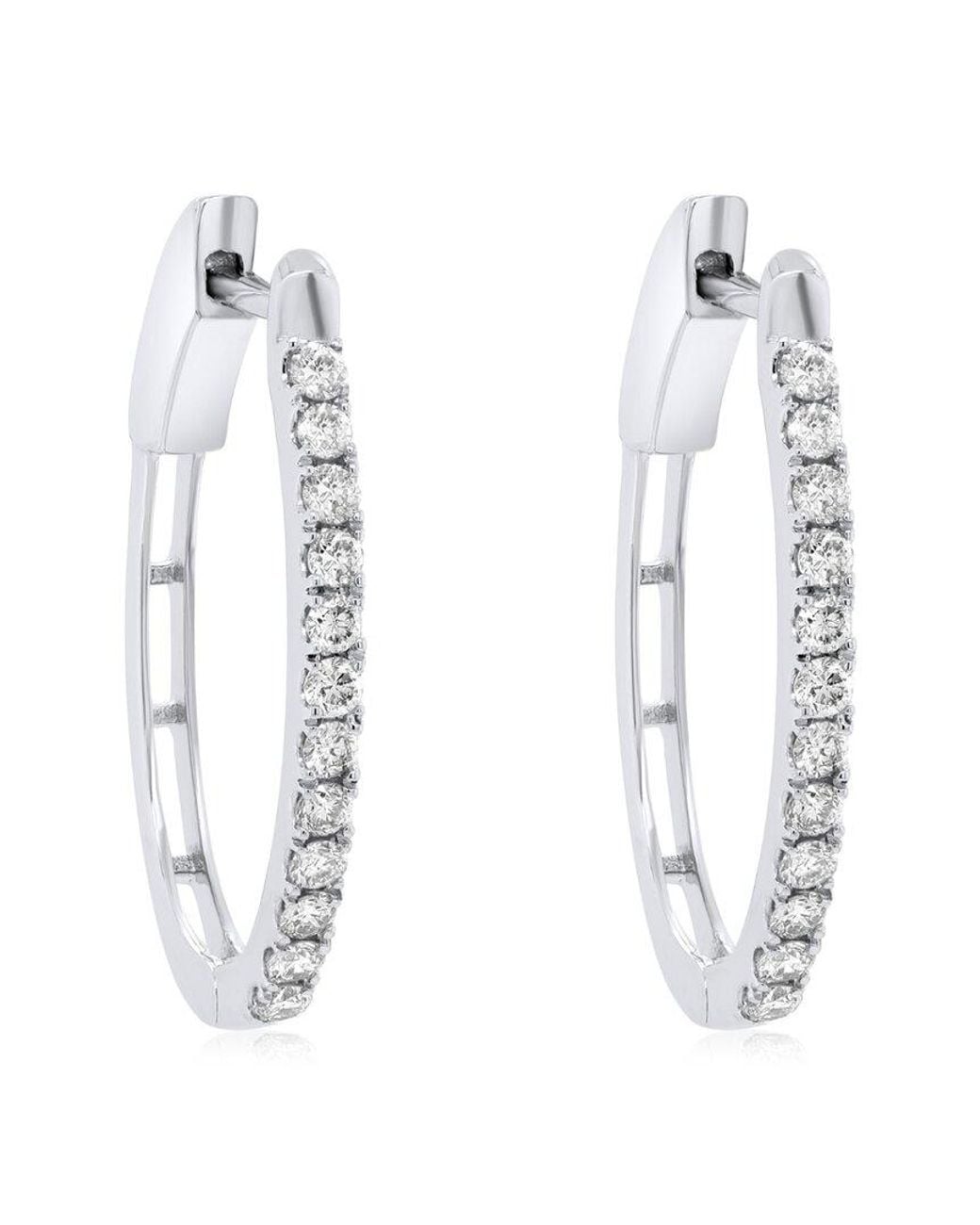 Diana M White Fine Jewelry 18K 0.50 Ct. Tw. Diamond Hoops
