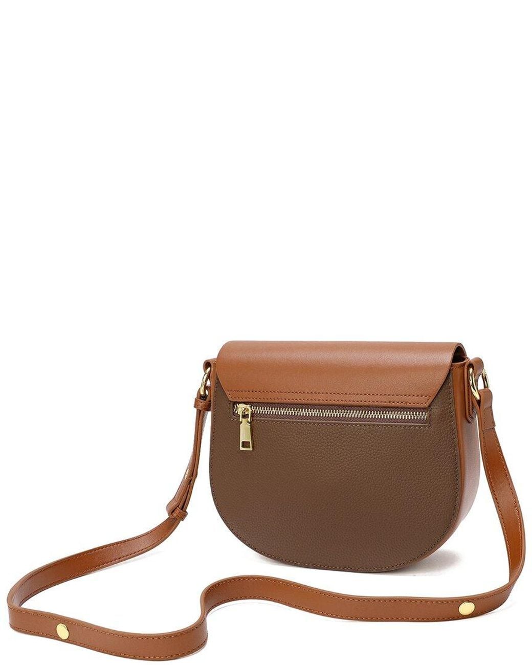 Tiffany & Fred Paris Brown Pleated Leather Messenger Bag