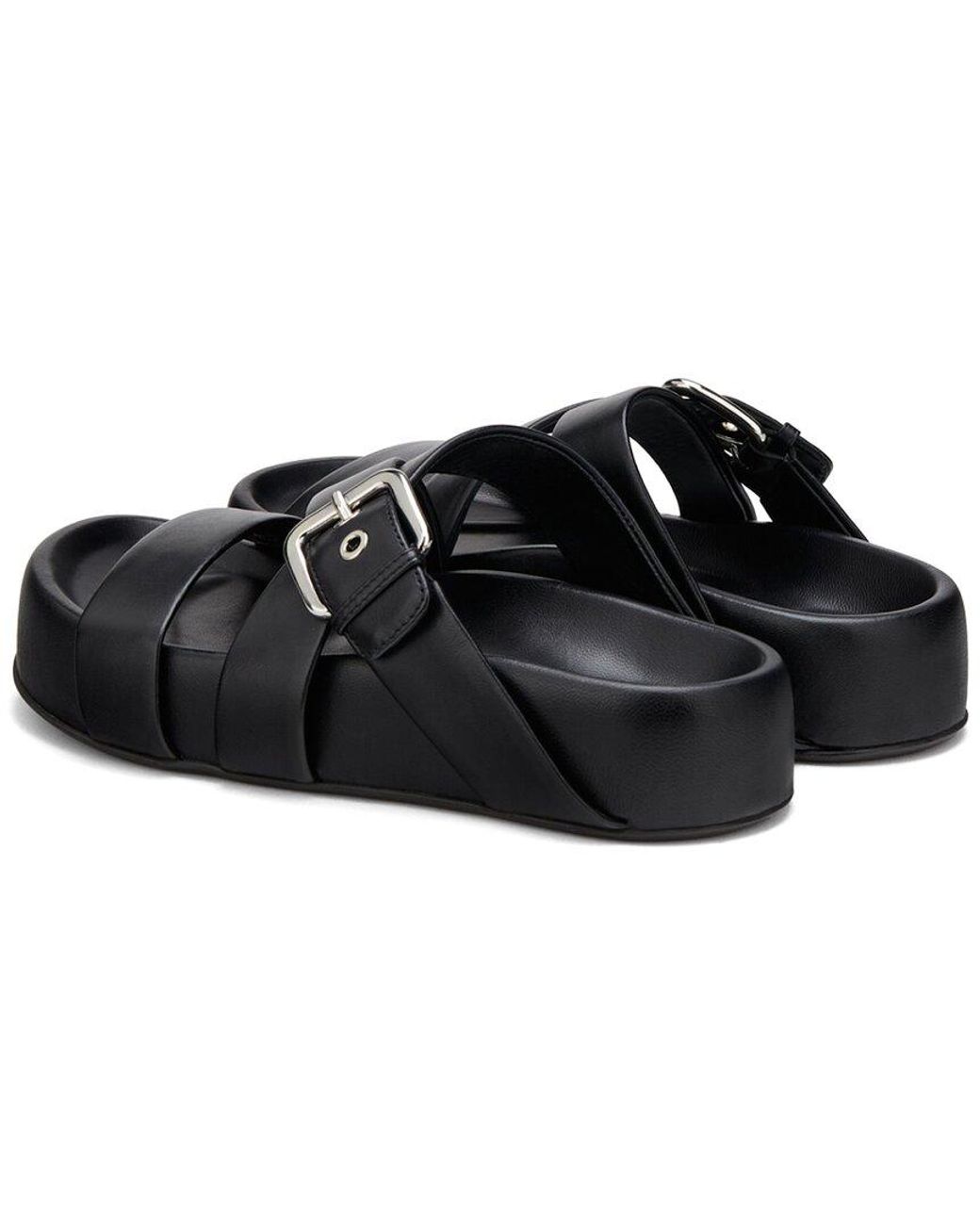 Agl Attilio Giusti Leombruni Black Jane Slide Leather Slide