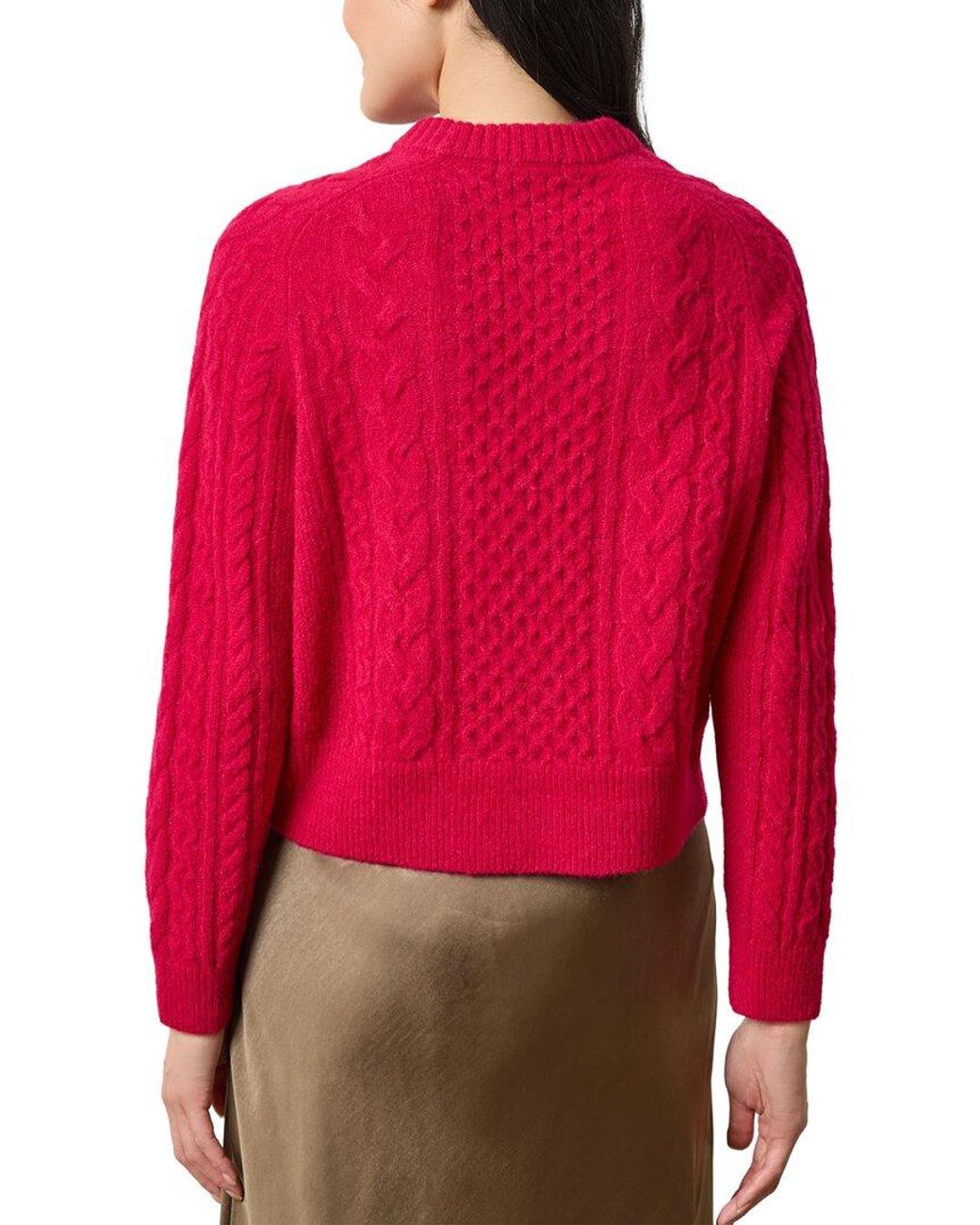 Lilla P Red Mixed Stitch Alpaca & Wool-Blend Pullover