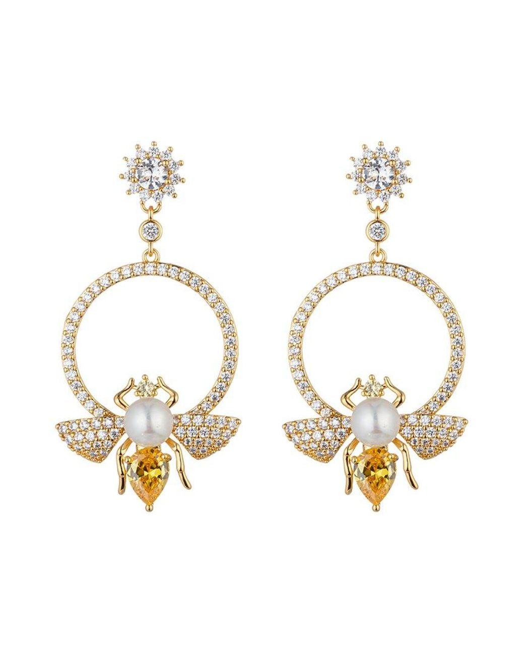 Eye Candy LA Metallic The Luxe Collection Cz Drop Earrings