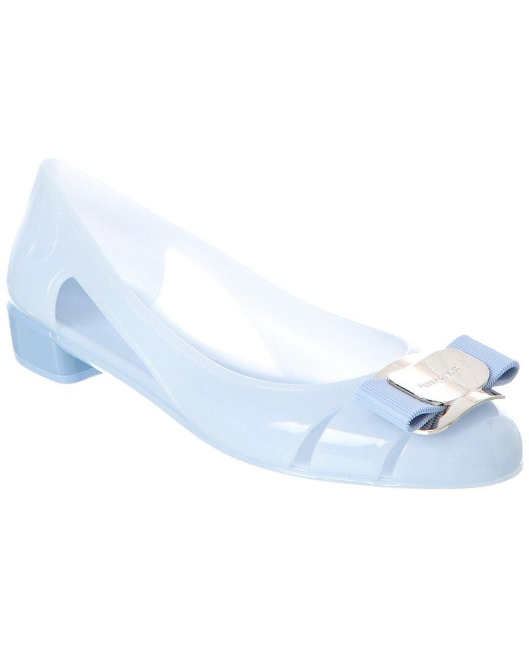 Ferragamo Blue New Vara Jelly Ballet Flat