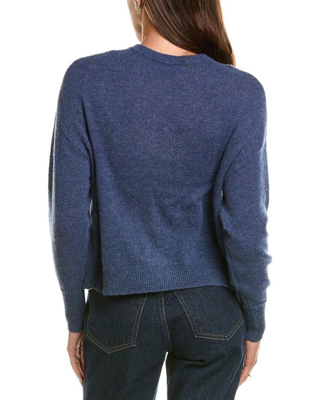 Hannah Rose Blue Drop Shoulder 100% Cashmere Cardigan