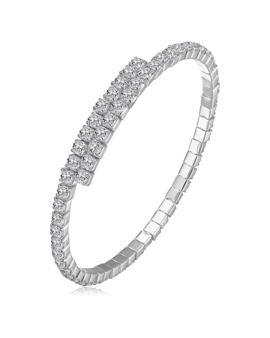 Rachel Glauber Metallic Plated Cz Tennis Bracelet