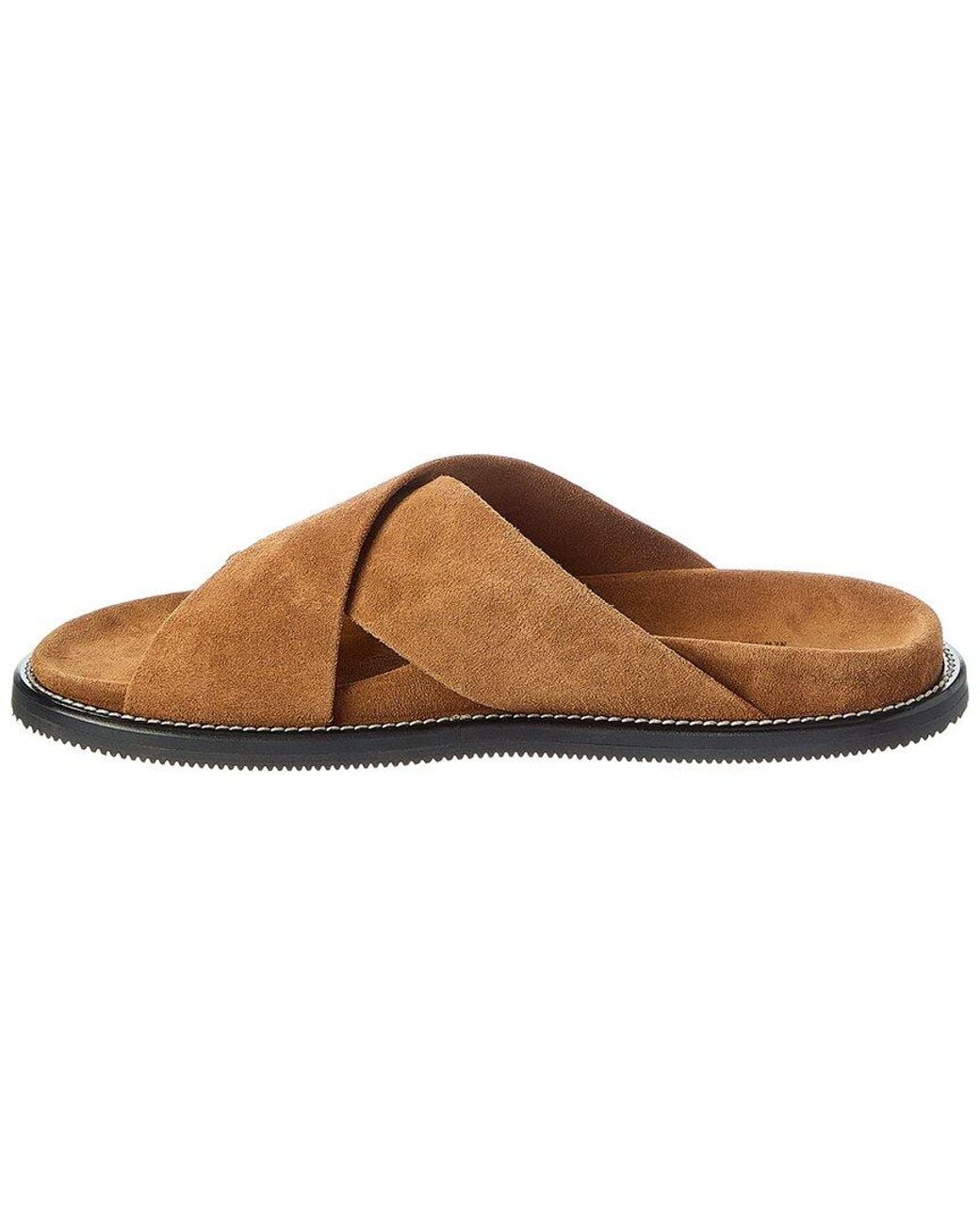 Todd Snyder Brown Crossover Suede Sandal for men