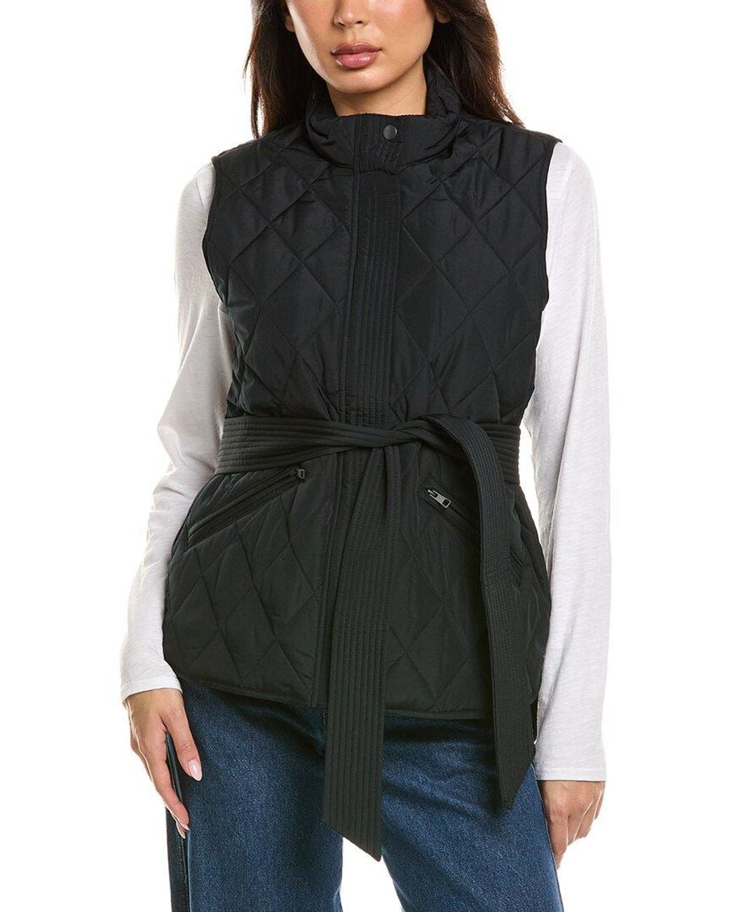 Splendid Black Quilted Crop Vest