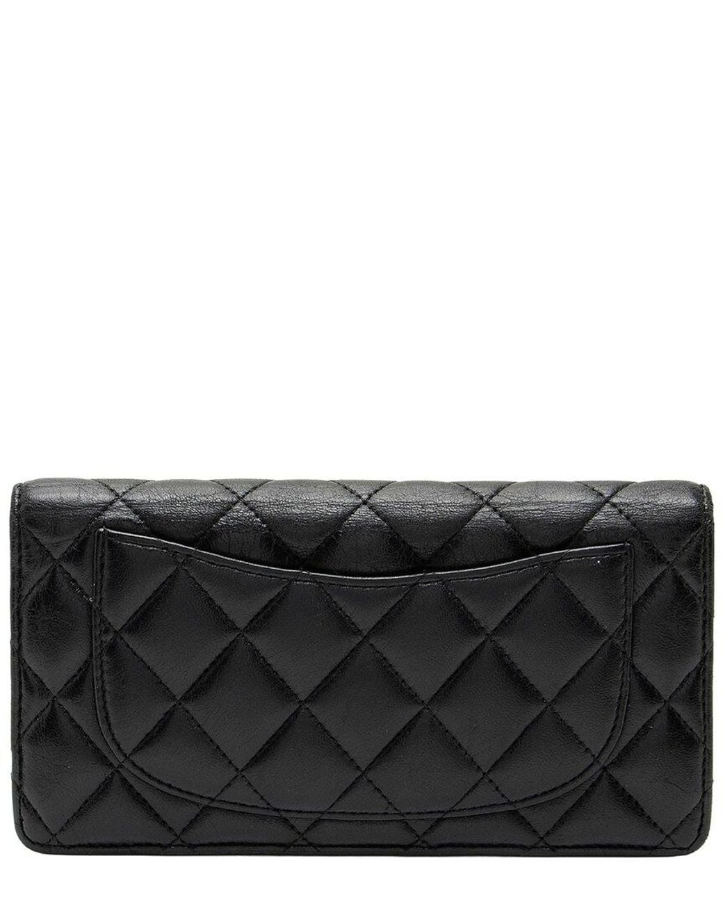 Chanel Black Lambskin Cc Yen Wallet (authentic Pre-loved)