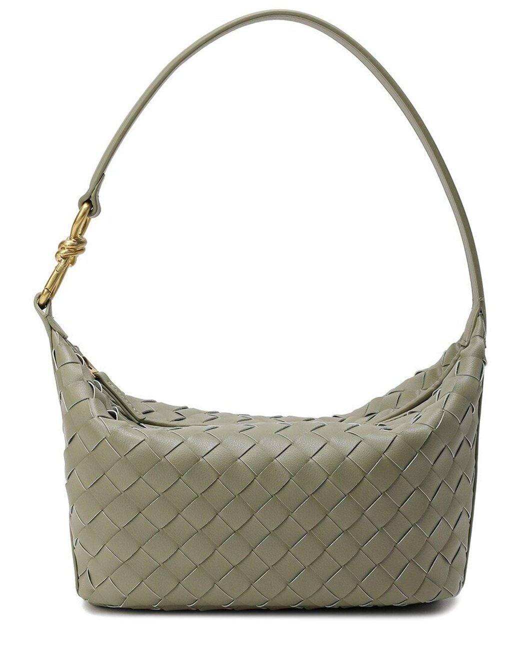 Tiffany & Fred Paris Gray Woven Leather Hobo Shoulder Bag