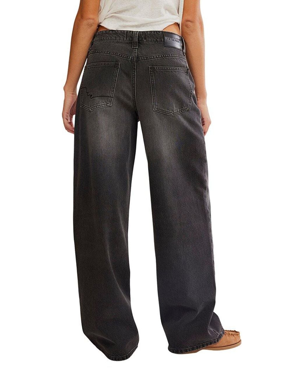 Free People Black Nia Paradiso Boyfriend Jean