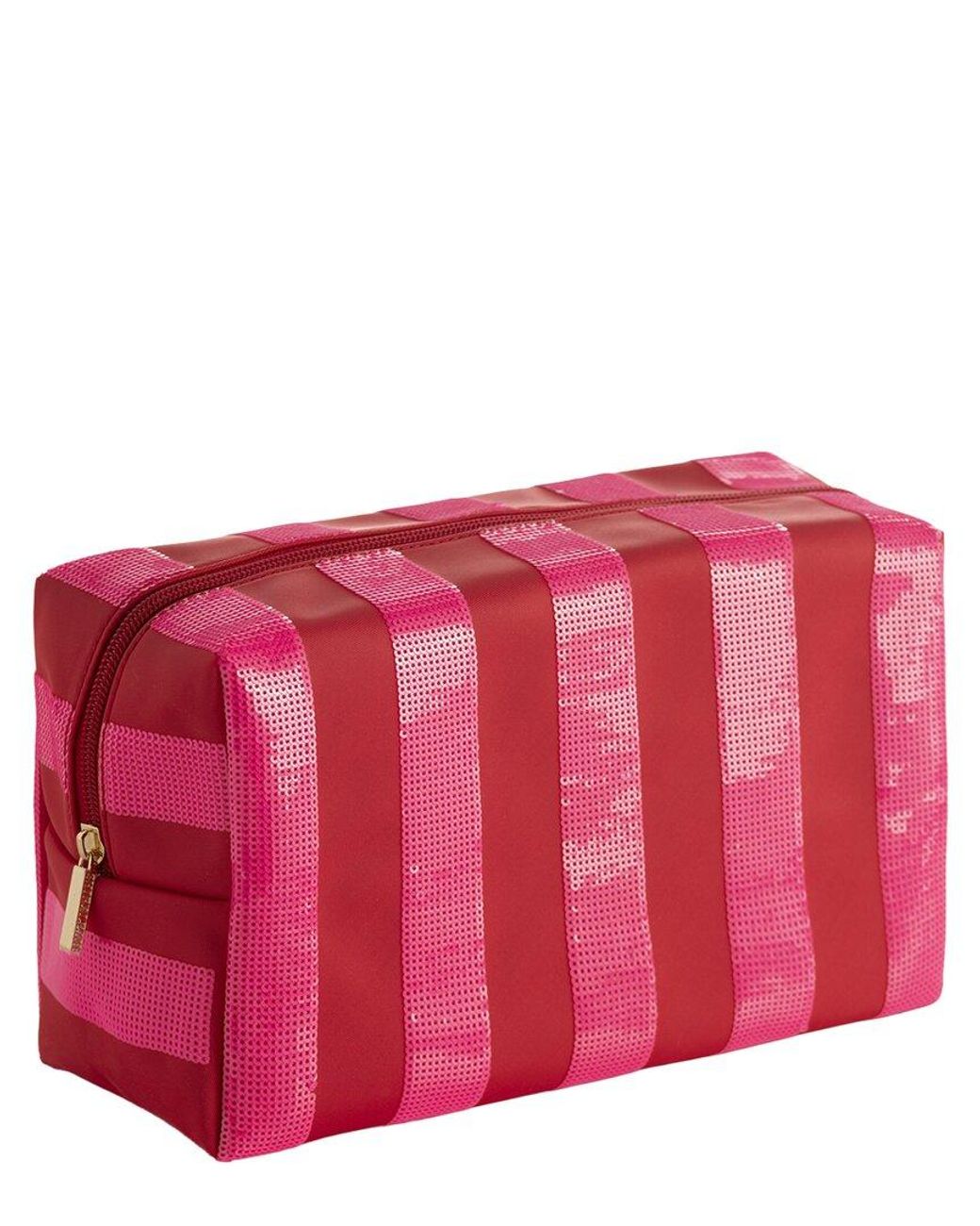 Shiraleah Red Cara Large Stripe Zip Pouch