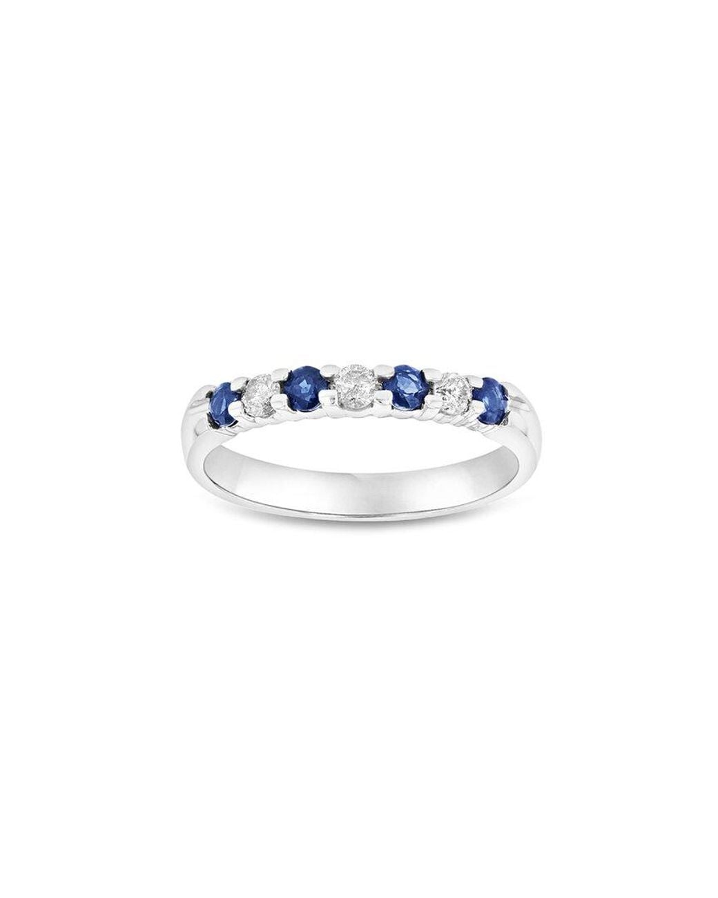 Diana M White Fine Jewelry 14k 0.35 Ct. Tw. Diamond & Sapphire Ring