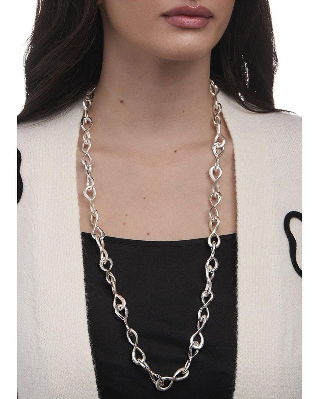 Saachi White Infinity Link Necklace