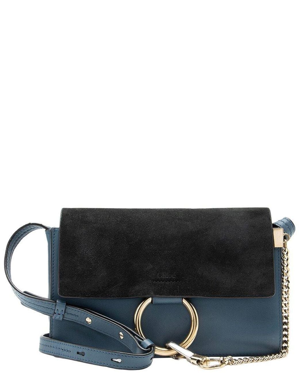 Chloé Black Calfskin Suede Faye Small Shoulder Bag (Authentic Pre-Loved)
