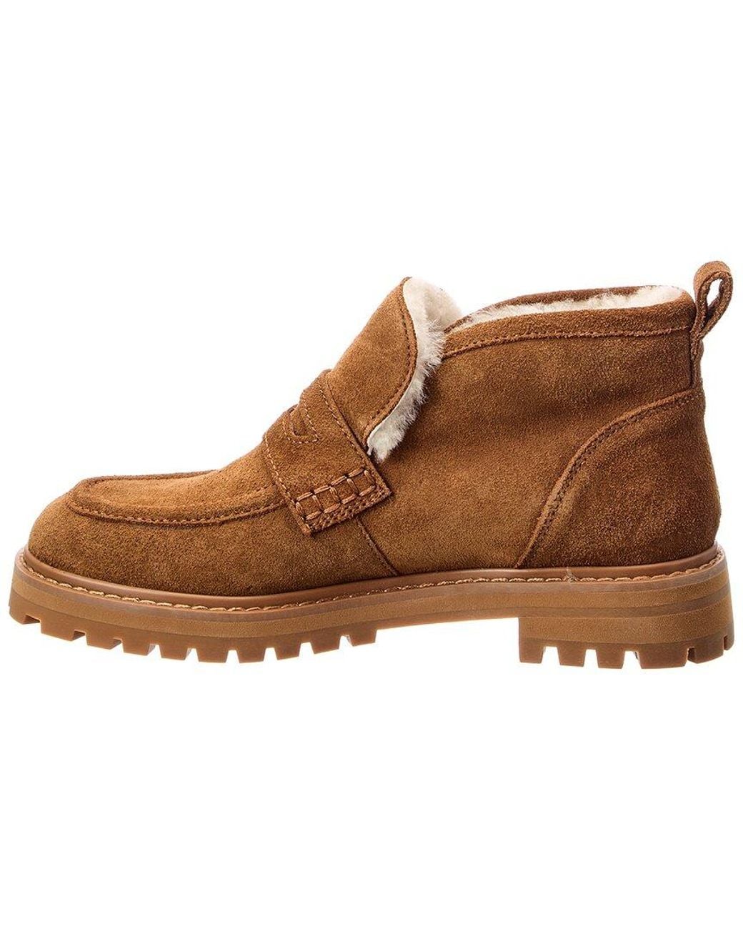 Madewell Brown Ryder Suede & Shearling Bootie