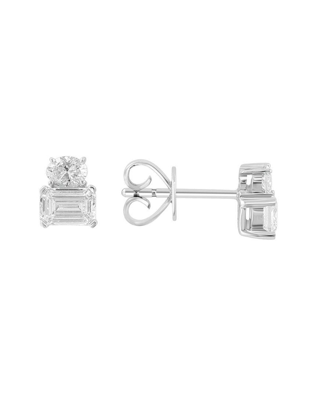 Effy Fine Jewelry Metallic 14K 1.04 Ct. Tw. Diamond Earrings