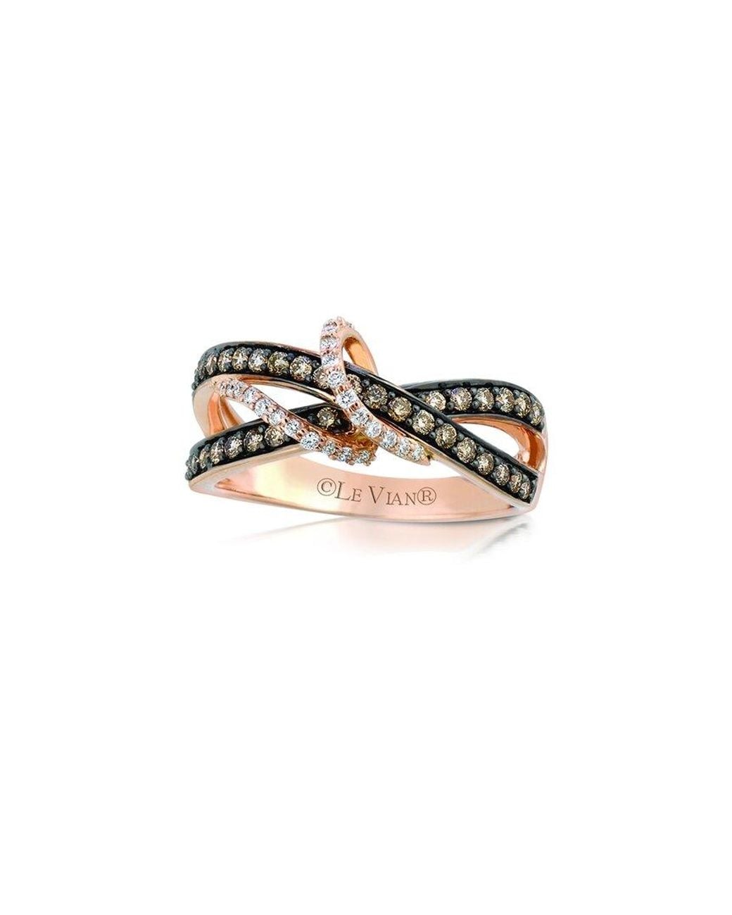 Le Vian White 14K Rose 0.53 Ct. Tw. Diamond Half-Eternity Ring