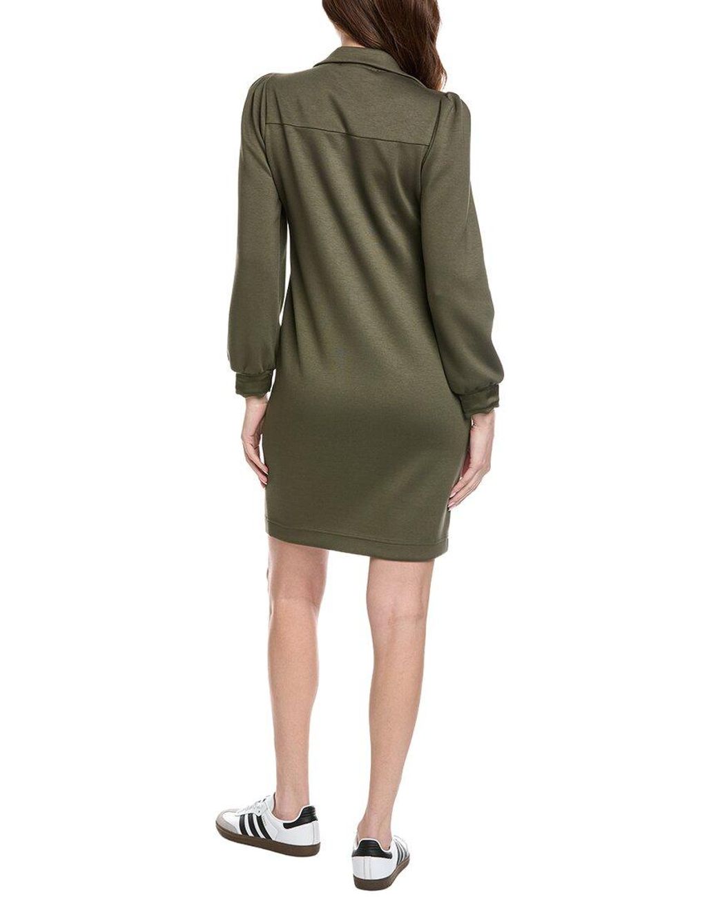 Joseph Ribkoff Green 1/-Zip Casual Dress