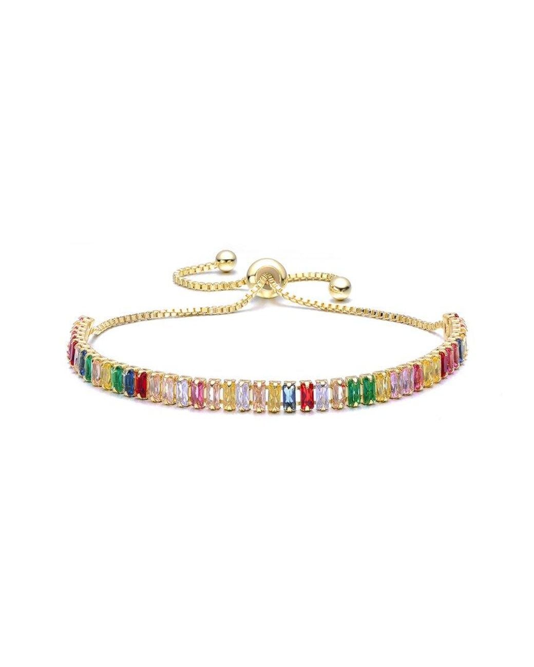 Rachel Glauber White 14K Plated Cz Statement Bracelet
