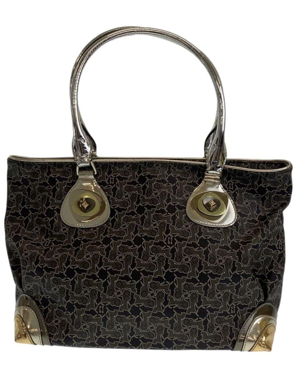 Céline Black Coated/Waterproof Canvas Salky Carriage Tote Shoulder Bag (Authentic Pre-Loved)