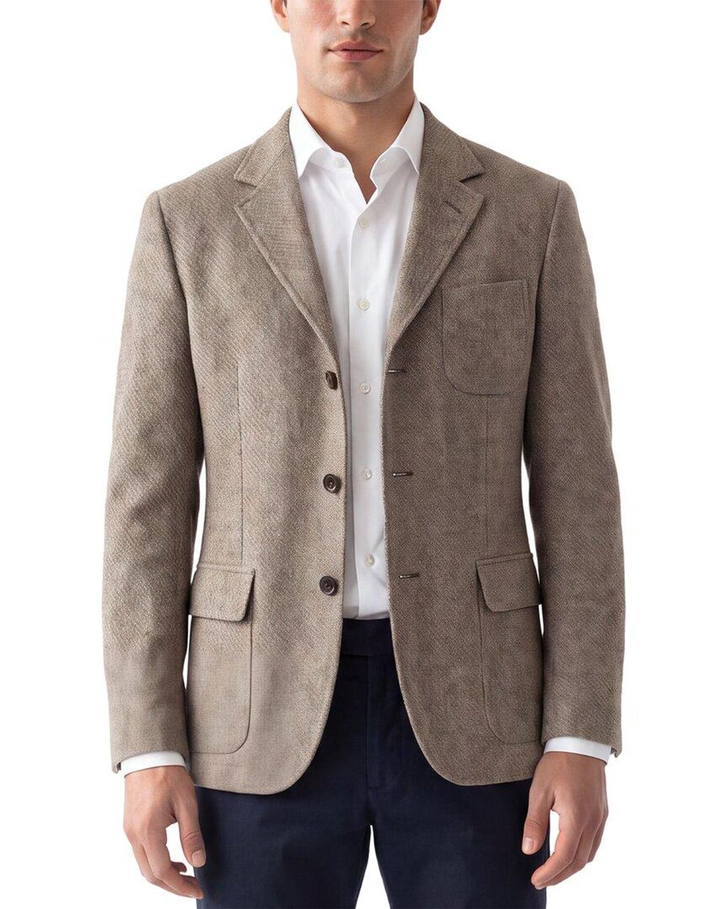 Corneliani Brown Cc Collection Virgin Wool & Silk-Blend Jacket for men