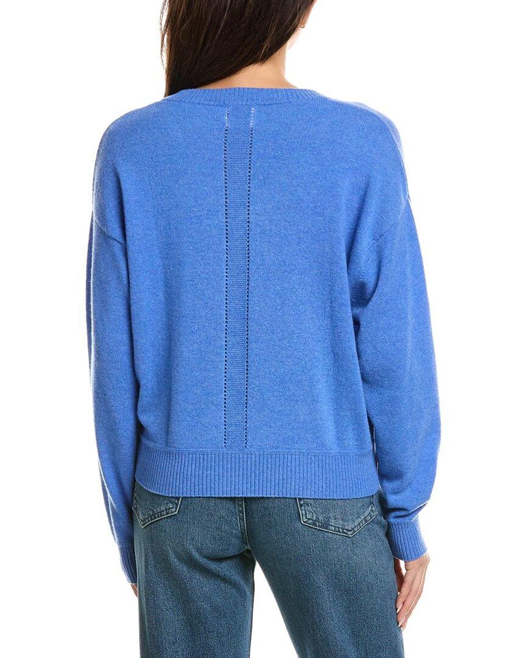 Brodie Cashmere Blue Jessica V-Neck 100% Cashmere Sweater