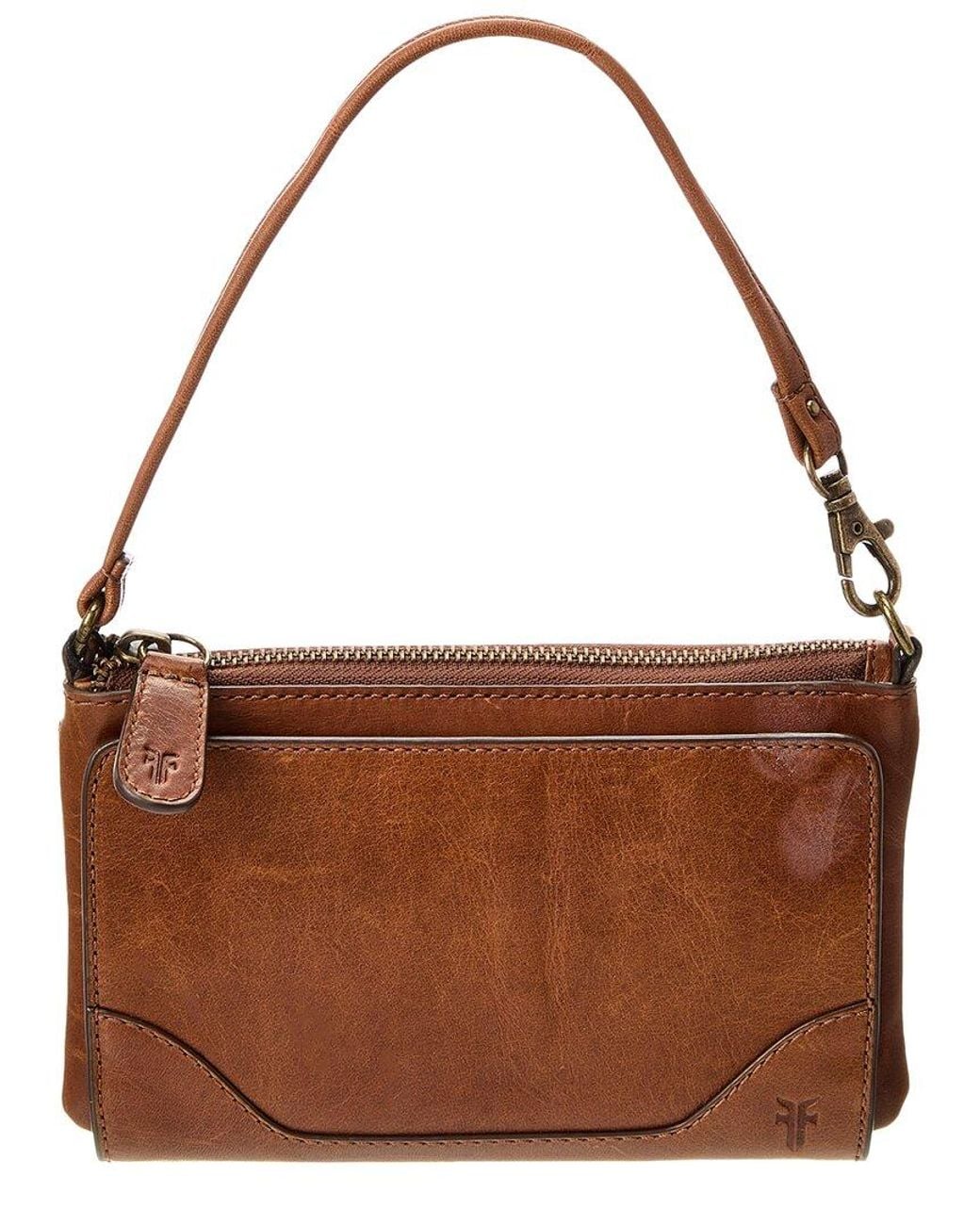Frye Brown Melissa Convertible Leather Wristlet Wallet