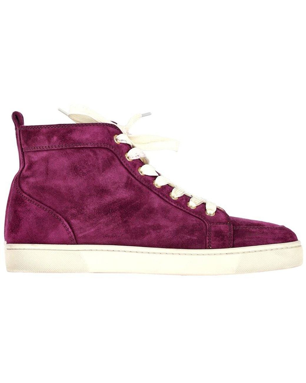 Christian Louboutin Purple Suede Rantus High-Top Sneaker (Authentic Pre- Loved)