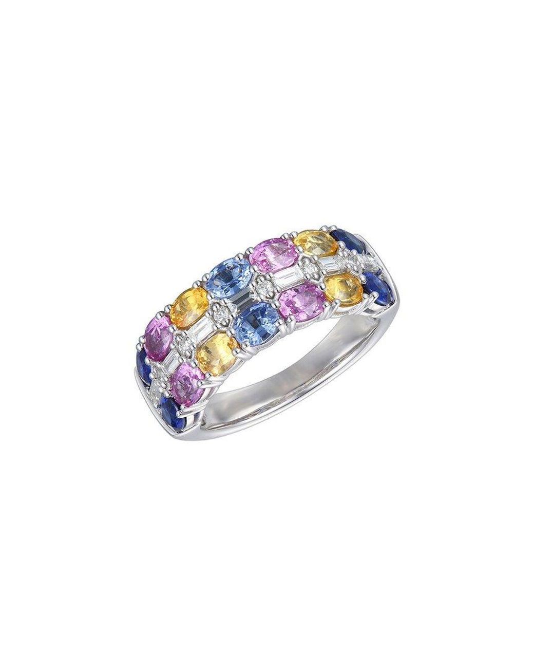 Gregg Ruth Blue 14K 3.51 Ct. Tw. Diamond & Multi Sapphire Ring