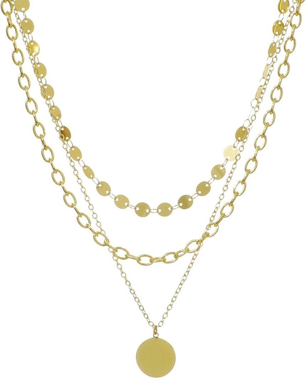 Adornia Metallic 14K Plated 3-Layer Toggle & Confetti Necklace