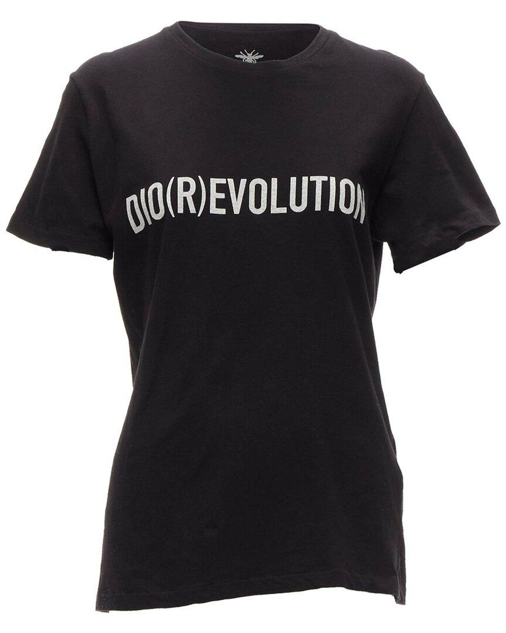 Dior Black Linen Logo T-Shirt, Size Int (Authentic Pre-Loved)
