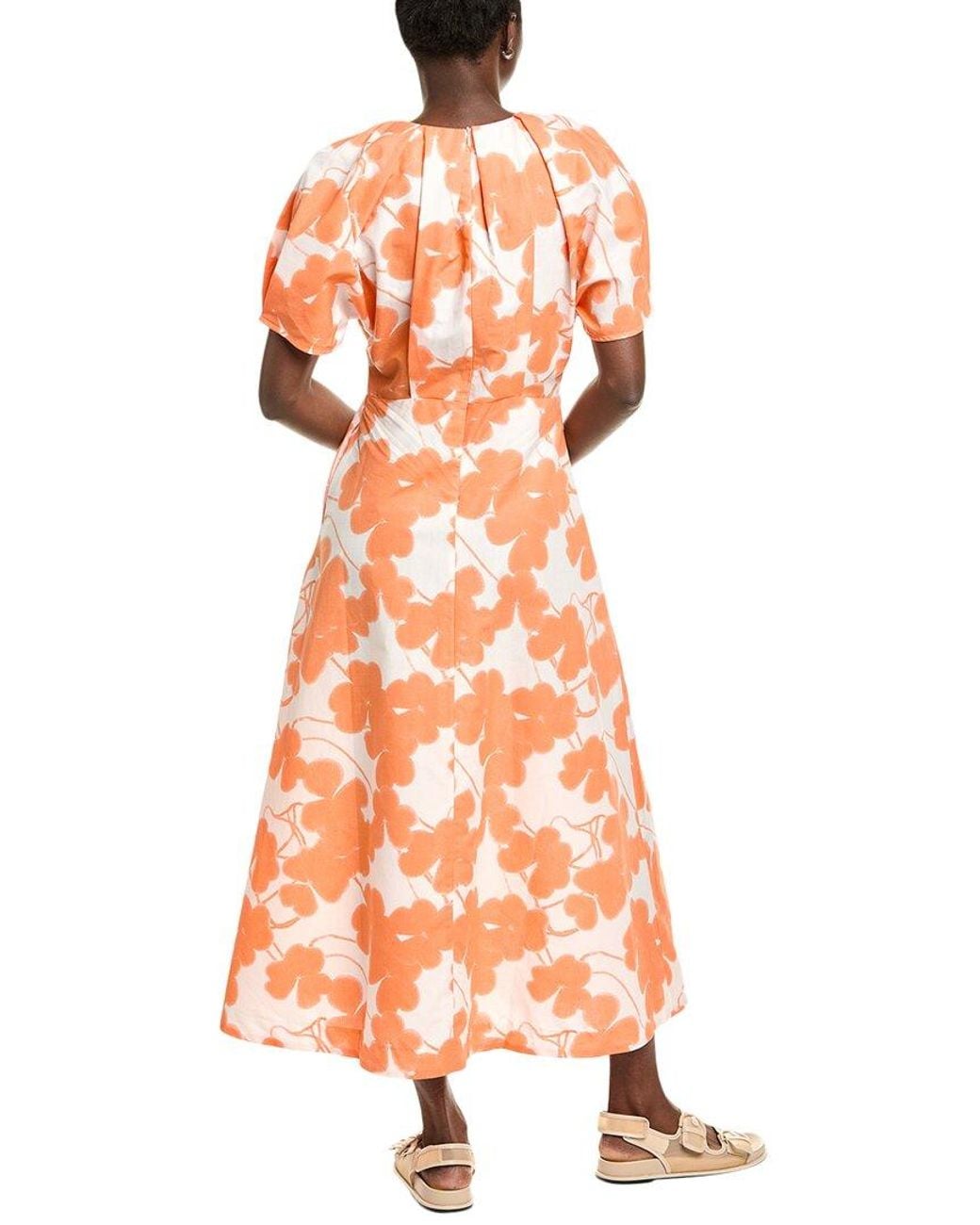 Marimekko Orange Anatomia Linen Dress