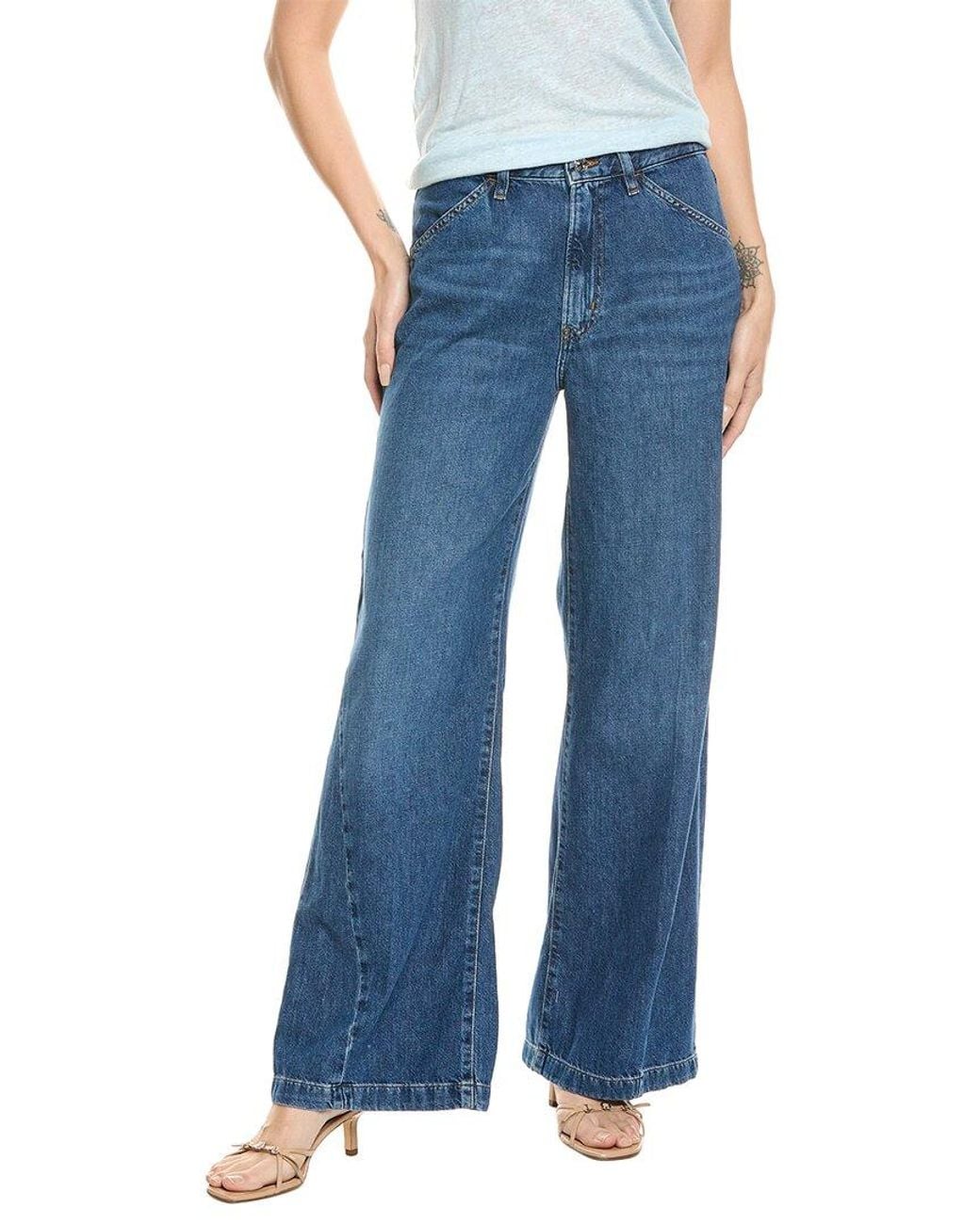 FRAME Blue Le Baggy Bryce Palazzo Jean