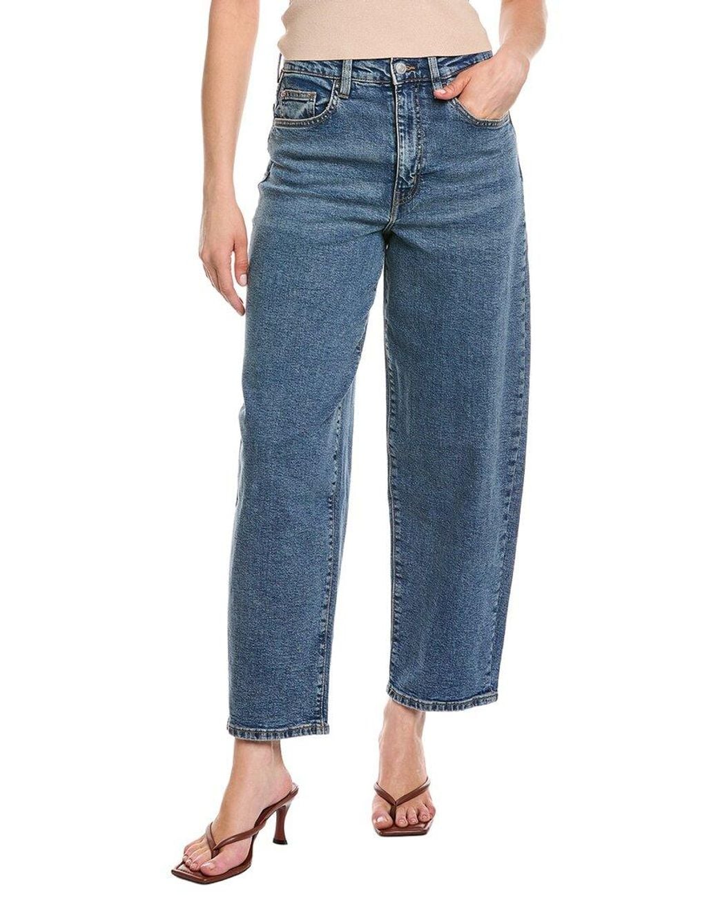 Hudson Blue High-Rise Barrel Leg Tucker Jean