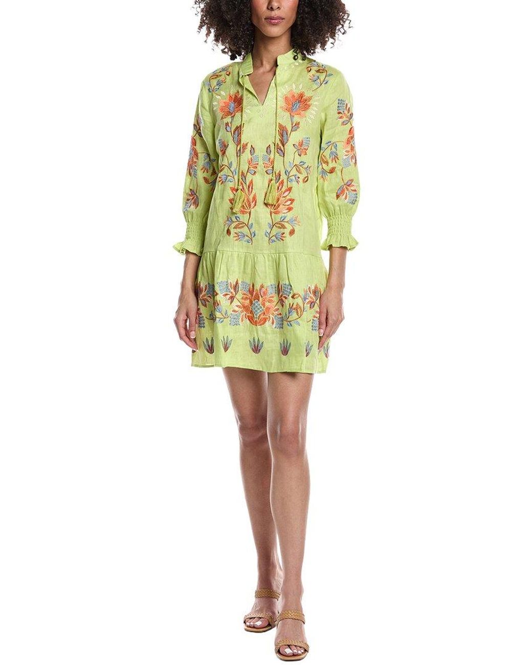 tyler boe Yellow Niki Linen Tunic Dress