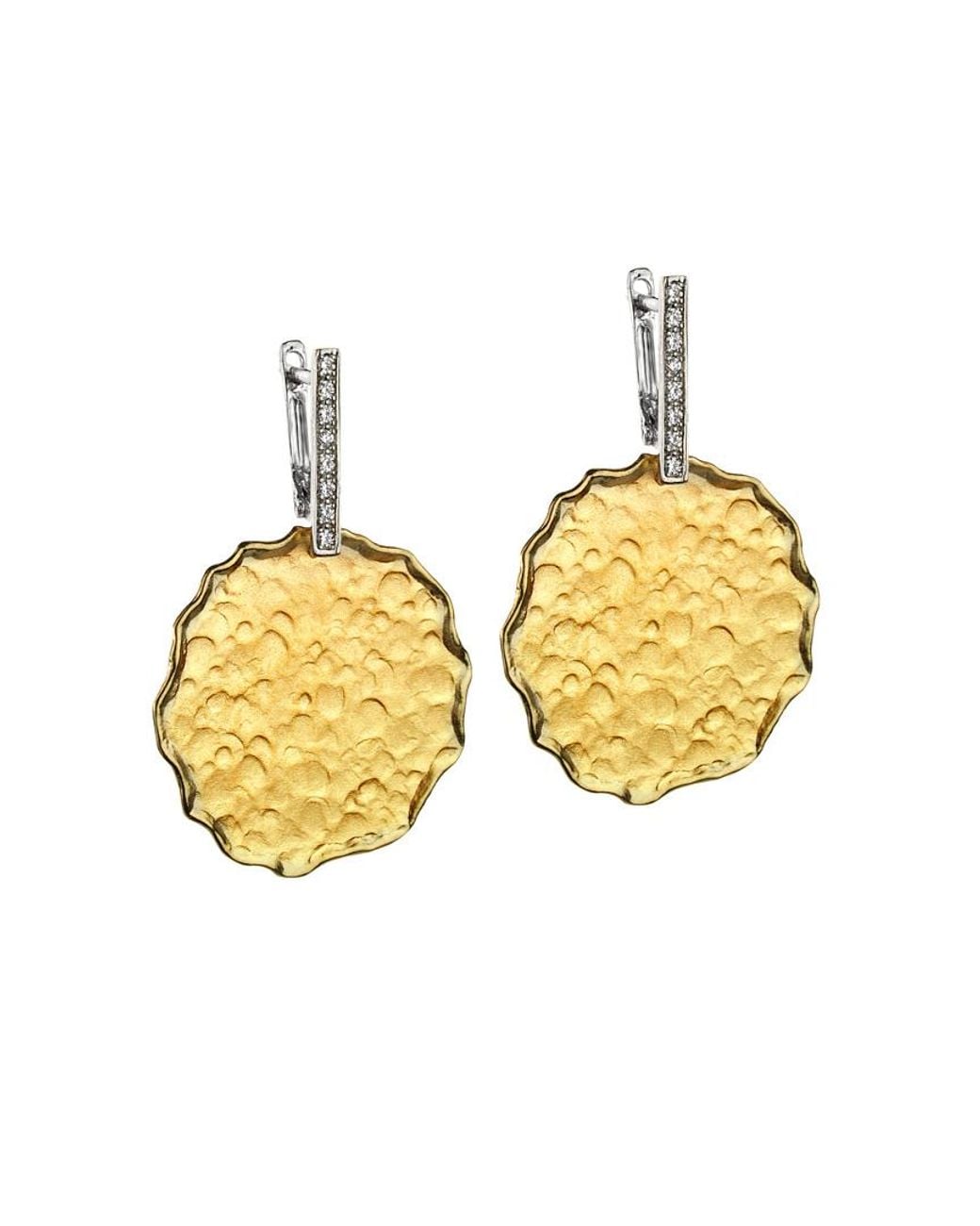 Reiss Metallic "gallery" 14k 0.15 Ct. Tw. Diamond Drop Earrings